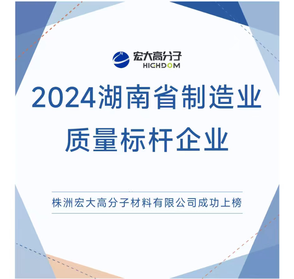 喜報|2024湖南省制造業(yè)質量標桿企業(yè)：宏大高分子再獲認證！